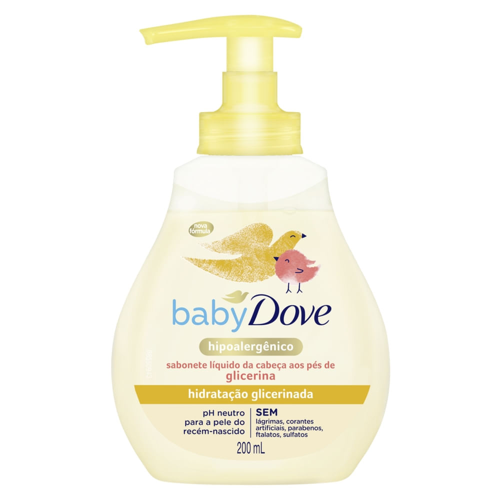 Sabonete Líquido Dove Baby Hidratação Glicerinada Da Cabeça Aos Pés 200ml