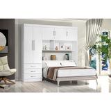 Guarda Roupa Casal Com Cabeceira 5 Portas 3 Gavetas Branco J&amp;a Móveis Cancun 200x204x47