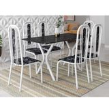 Mesa Retangular 6 Cadeiras Prata Fabone Miami 140x75x75