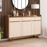 Aparador Buffet Off White/canela Móveis Bechara Quartzo 135x37x97