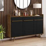 Aparador Buffet Preto/castanho Bechara Quartzo 135x37x97