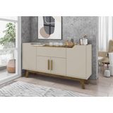 Aparador Buffet 4 Portas 1 Gaveta Off White/canela Móveis Bechara Future 81x136x36