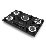 Fogão Cooktop 5 Bocas Tripla Chama Preto Bivolt Chamalux