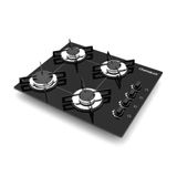 Fogão Cooktop 4 Bocas Ultra Chama Preto Chamalux Bivolt