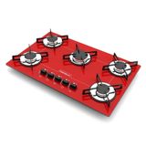 Fogão Cooktop 5 Bocas Ultra Chama Vermelho Chamalux Bivolt