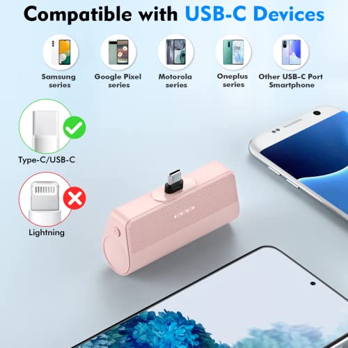 Kkd Carregador Portátil Usb C, Mini 5000 Mah 15w Fast Chargin