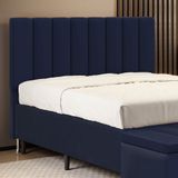 Cabeceira Nashira 195 Para Cama King A-019 Couro Azul Aradecor
