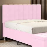 Cabeceira Nashira 195 Para Cama King Z-021 Sued Rosa Bebê Aradecor