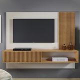 Painel Suspenso Magala Sala Tv Até 55 Polegadas Off White/naturale