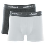 Kit Cueca Boxer Colcci 2 Peças Masculina Algodão Com Elástico Branco 04 P