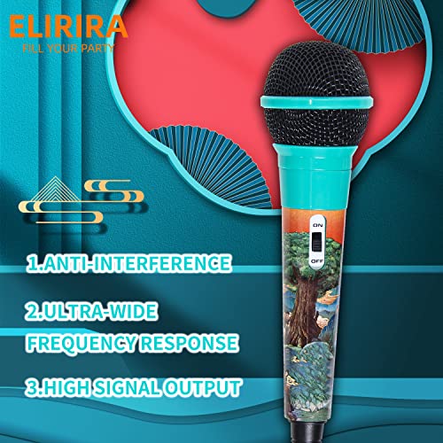 Elirira Unidirecional Handheld Microfone Com Fio Karaoke, B