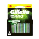 Carga Gillette Mach3 Sensitive Leve 4 Pague 3