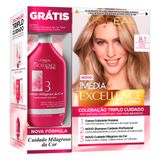 Kit Tintura Imédia Excellence L&#39;oréal Louro Sueco 8.1 Ganhe Condicionador Cuidado Milagroso Da Cor