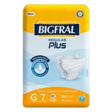 Fralda Geriátrica Bigfral Regular Plus Tamanho G Com 7 Unidades