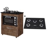 Kit Balcão Cooktop 1 Porta Br C/fogão Cooktop 5 Bocas