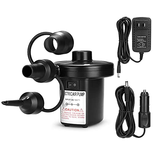 Bomba De Ar Elétrica, Agptek Bomba De Ar Portátil De Enchimento Rápido Com 3 Bicos, 110v Ac/12v Dc, Bombas De Inflator/deflator Perfeito Par