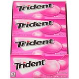 Goma De Mascar Sem Açúcar Trident Bubblegum, 12 Pacotes De 14 Peças (168 Peças No Total)
