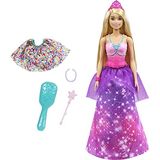 Barbie Dreamtopia 2-em-1 Princesa Para Sereia Boneca De Transformação De Moda (loira, 11,5-in) Com 3 Looks E Acessórios, Para 3 A 7 Anos De