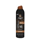 Protetor Solar De Spray Contínuo De Ouro Australiano Com Bronzeador Instantâneo Spf 15, Brilho Imediato &amp; Secas Rápido, Amplo Espectro, Resi