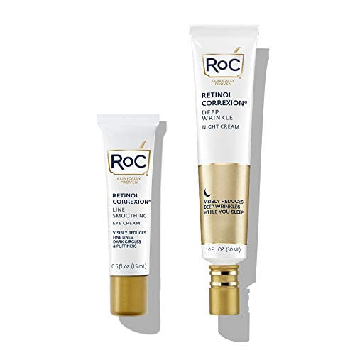 Roc Retinol Value Set Duo, Deep Wrinkle Anti-aging Night Face Cream E Retinol Correxion Daily Eye Cream, Tratamento De Cuidados Com A Pele,