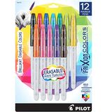 Pilot Frixion Cores Canetas De Marcadores Apagados, Ponto Arrojado, Tintas De Cor Variadas, 12-pack (44155)