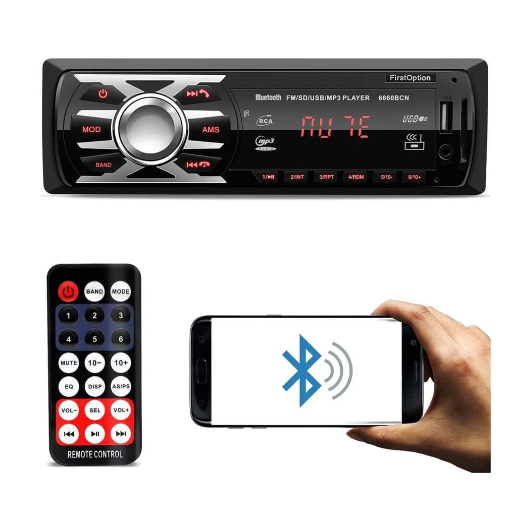 Rádio Auto Rádio Som Automotivo Bluetooth Mp3 Player Fm Usb Aux Sd Som Pra Carro Bluetooth Ls-2031bt