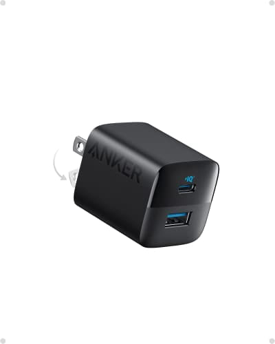 Anker Usb C Charger, 323 Charger (33w), 2 Port Compact Charger Com Plugue Dobrável Para Iphone 14/14 Plus/14 Pro/14 Pro Max/13/12, Pixel, Ga