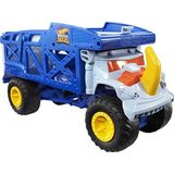 Hot Wheels Monster Trucks Monster Mover Rhino, Toy Car Hauler, Holds 12 1:64 Scale Monster Trucks or 32, with Ramp Launch, Gift for