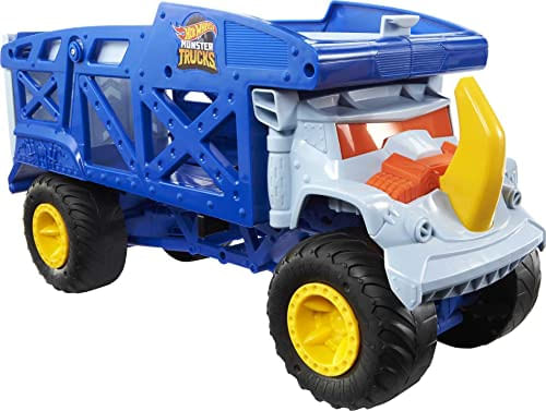 Hot Wheels Monster Trucks Monster Mover Rhino, Toy Car Hauler, Holds 12 164 Scale Monster Trucks Ou 32, Com Lançamento De Rampa, Presente P