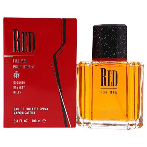 Colônia Masculina Por Giorgio Benerly Hills, Red, Eau De Toilette Edt Spray, 3.4 Fl Oz