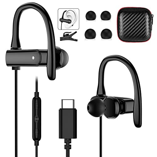 Fone De Ouvido Usb C, Fone De Ouvido Tipo C Para Samsung S22+plus Ultra Anti-drop Earhook Fones De Ouvido Intra-auriculares Para Ginástica,