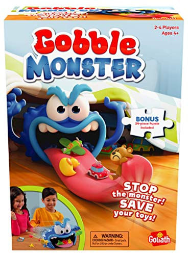 Gobble Monster Game - Save Your Toys From The Monster&#39;s Tongue Before It&#39;s Too Late - Inclui Quebra-cabeça De 24 Peças Por Golias