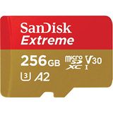 Cartão De Memória Sandisk 256gb Extreme Microsdxc Uhs-i Com Adaptador - Até 160mb/s, C10, U3, V30, 4k, A2, Micro Sd - Sdsqxa1-256g-gn6ma