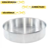 Forma De Bolo Redonda Fundo Fixo (20 X 5cm) -  Assadeira Redonda - 20 Polido 1500ml - Panami