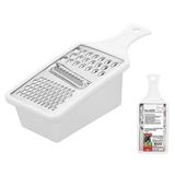 Ralador De Legumes Queijo Inox Com Recipiente Plastico Manual - Lamina 3 Cortes - Panami