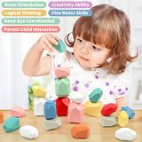 Funnyb&amp;g Pedras De Balanceamento De Rochas De Empilhamento De Madeira - 38 Pcs N