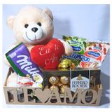 Cesta Presente Dia Dos Namorados Urso, Ferrero Rocher, Milka