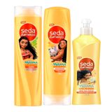 Kit Shampoo + Condicionador + Creme De Pentear Moana Cachos Encantados Infantil Seda Juntinhos