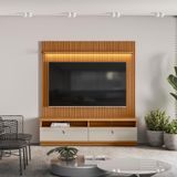 Estante Home Ripada 180cm Aloha Para Tv Até 75 Nature/off White G77 - Gran Belo