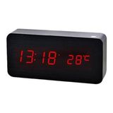 Relogio Despertador Mesa Digital Madeira Sound Control