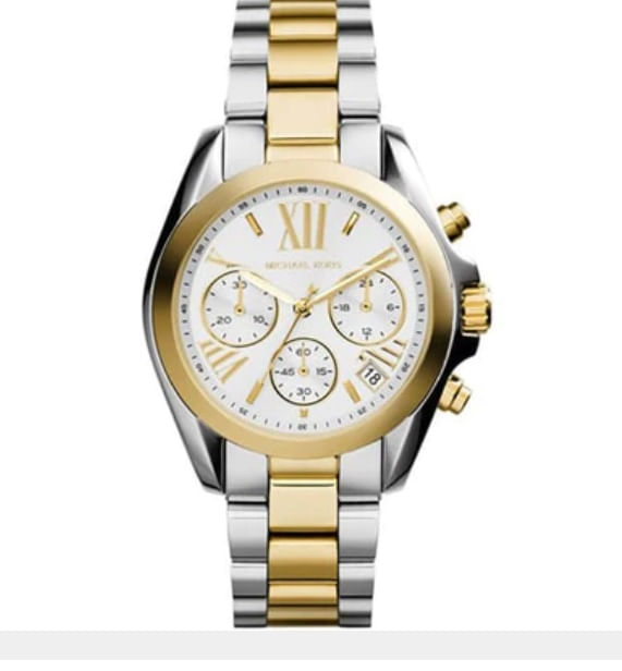 Relógio Michael Kors Mk5974 Bradshaw Prata E Dourado