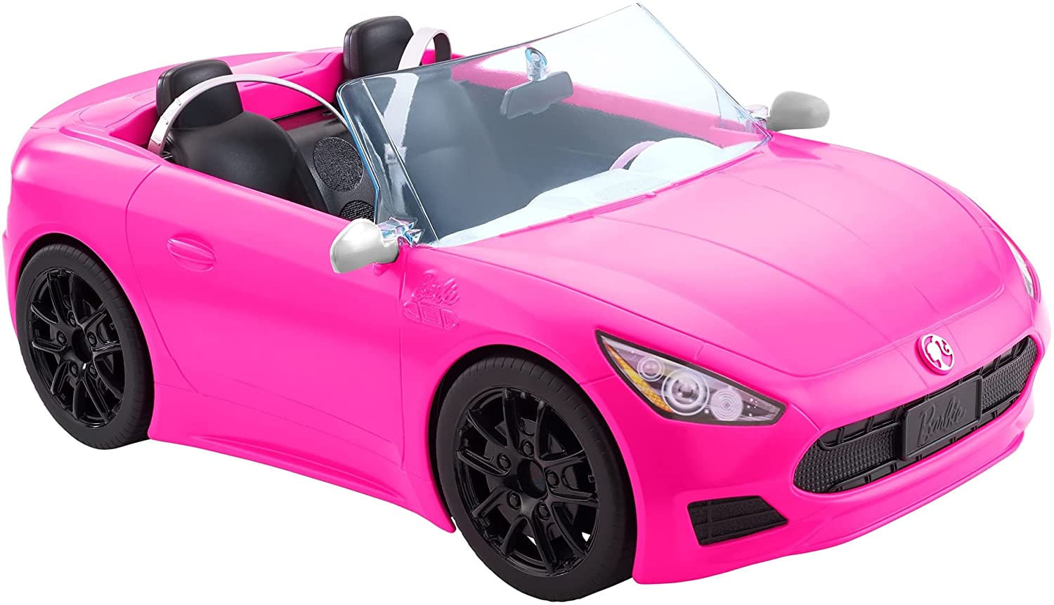 Barbie Conversível Veículo De 2 Lugares, Carro Rosa Com Rodas De Rolamento E Detalhes Realistas, Presente Para Crianças De 3 A 7 Anos