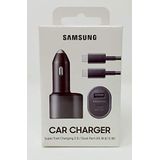 Carregador De Carro Duplo Super Rápido Da Samsung (45w+15w) Duas Portas Ep-l5300xbegww Preto