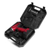 Parafusadeira e Furadeira Elétrica - Bivolt - com Bateria de Lithium 12V - Acompanha Maleta para Transporte e Acessórios - Vermelho - Multilaser HO04