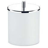 Lixeira Ps Branca Tampa Inox 18,5x23cm Cód. 7742