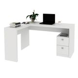 Escrivaninha/mesa Escritório De Canto Com 2 Gavetas Multimóveis Vcr25032 Branco