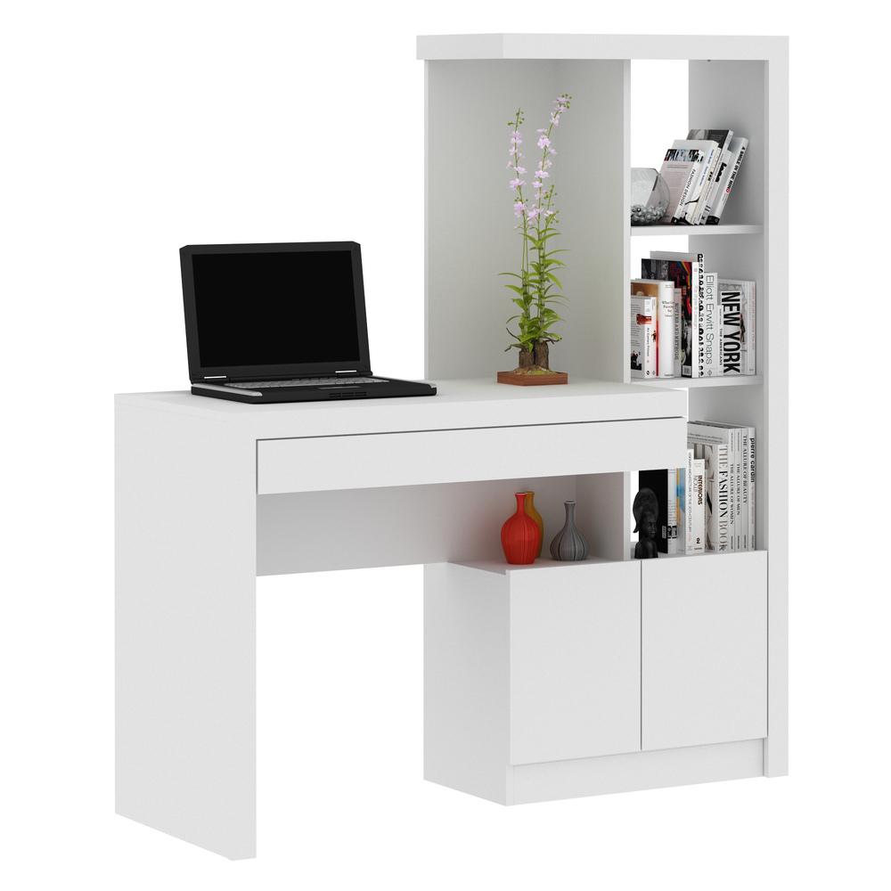 Escrivaninha Estante Com 2 Portas E Gaveta Multimóveis Vcr25040 Branco