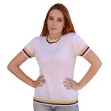 blusa manguinha curta de linho social feminina