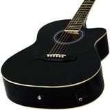 Violão Eletrico Aço GE21 Preto harmonics Cutaway com escudo