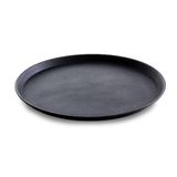 Bandeja Redonda Antiderrapante Garçom Para Servir Preta 40Cm